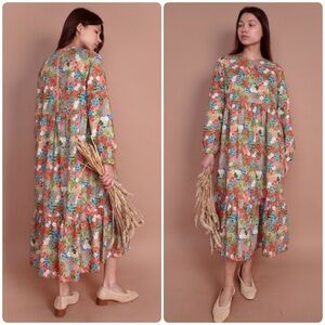 New! Meadows x Anthropologie Acacia Floral Winter Meadow Midi Dress 🌺 Small